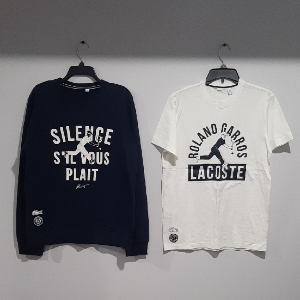 Lacoste Navy Blue and White Roland Garros Apparel Set